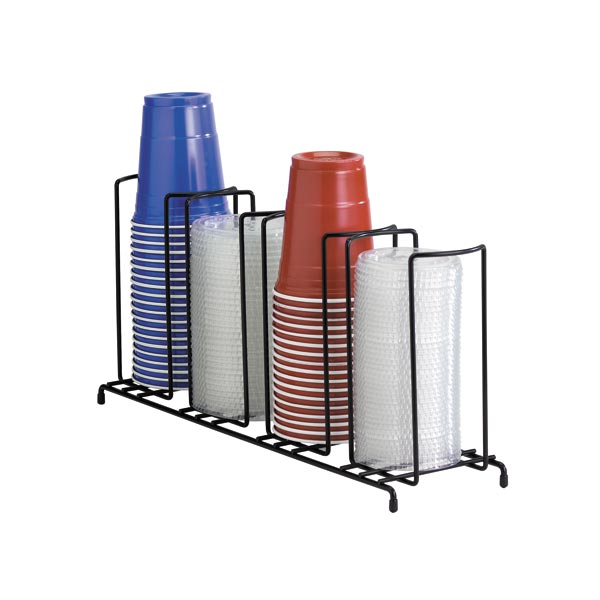 Stainless Steel Cabinet 4 cup w/ lid & straw holder dispenser - Gorman  Supply, Inc.