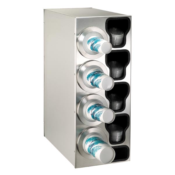 Stainless Steel Cabinet 4 cup w/ lid & straw holder dispenser - Gorman  Supply, Inc.